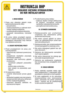 IAC28 INSTRUKCJA BHP PRZY OBSŁUDZE GIĘTARKI HYDRAULICZNEJ DO RUR INSTALACYJNYCH, FN - FOLIA SAMOPRZYLEPNA; (245X350MM) - Instrukcje stanowiskowe BHP - miniaturka - grafika 1