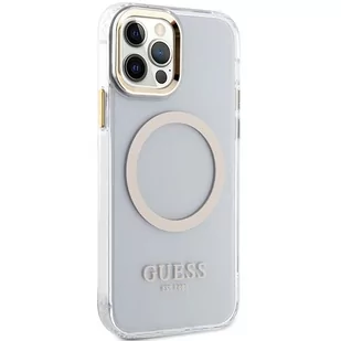 Guess GUHMP12MHTRMD iPhone 12/12 Pro 6.1" złoty/gold hardcase Metal Outline Magsafe - Etui i futerały do telefonów - miniaturka - grafika 3