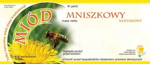 Etykiety na Miód Mniszkowy (100szt) - wzór E1026 - Akcesoria do hodowli zwierząt - miniaturka - grafika 1
