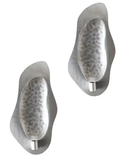 Zestaw 2 świeczników ODEMIRA Metal 40 cm Srebrny - Świeczniki - miniaturka - grafika 1