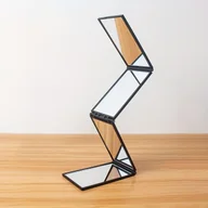 Lusterka do makijażu - TEMU 1 szt. Przenośne Lustro Składane - 360° Czterostronny, Ręcznie Trzymany do Strzyżenia Włosów Podróży i wielofunkcyjnego Użytku – Kompaktowy I - miniaturka - grafika 1