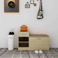 Szafki na buty - vidaXL Ławka na buty dąb sonoma 94,5x31x57 cm Materiał drewnopochodny - Stojak na buty - Półki na buty - Ławka na buty - Ławki na buty - miniaturka - grafika 1