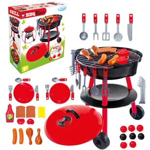 Mochtoys Grill Dla Dzieci Ogrodowy + 25 Akcesoriów 11021 - Zabawki AGD - miniaturka - grafika 8