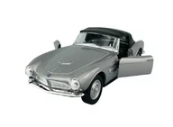 Samochody i pojazdy dla dzieci - WELLY OLD TIMER BMW 507 Z DACHEM SREBRNY 1:34 METALOWY NOWY MODEL - miniaturka - grafika 1