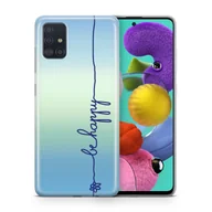 Etui i futerały do telefonów - Etui na telefon komórkowy Samsung Galaxy A10s Etui Pokrowiec Torba Zderzak TPU, Model: Samsung Galaxy A10s, Wybierz wzór: Be Happy Blue - miniaturka - grafika 1