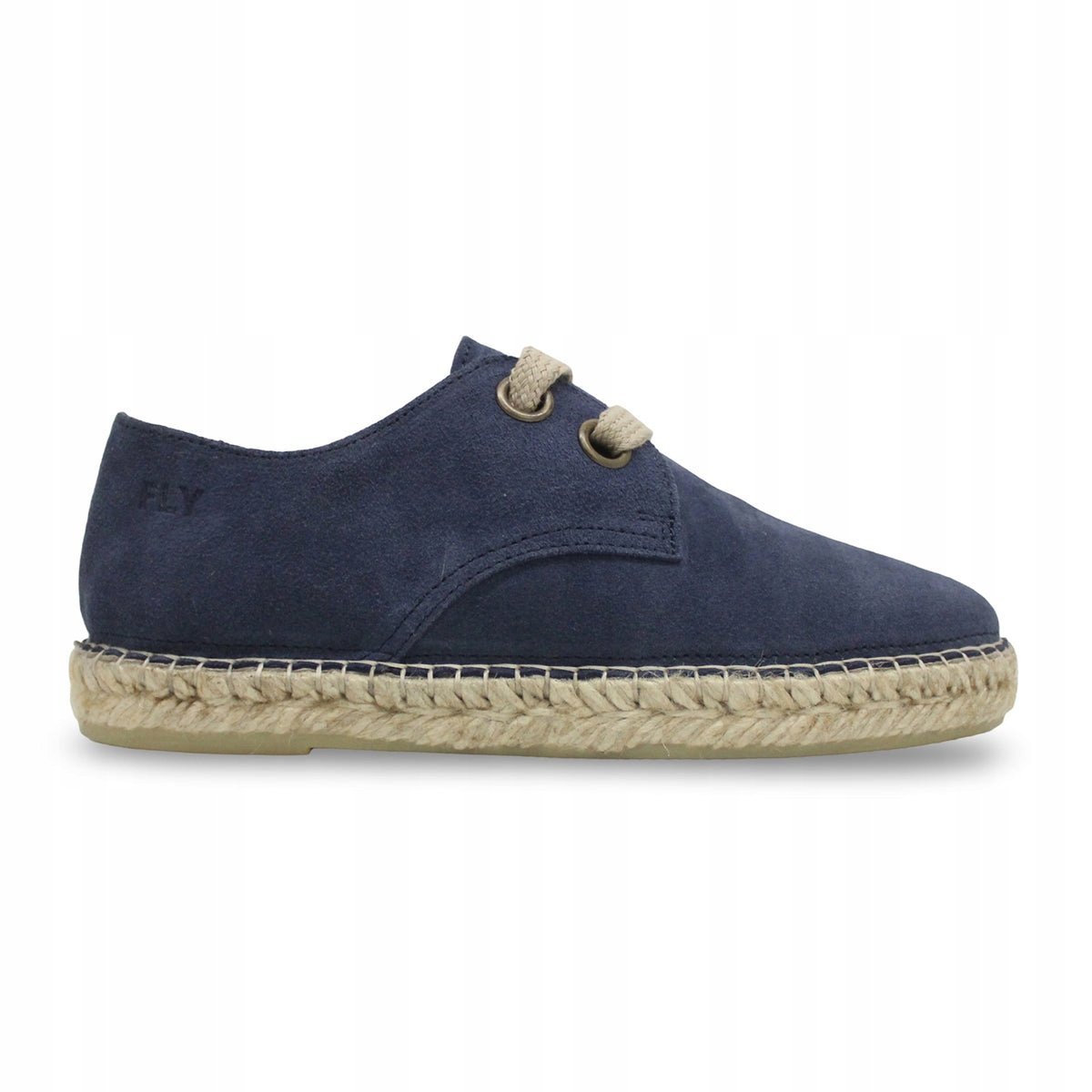 FLY LONDON GRANATOWE ESPADRYLE Z ZAMSZU NA PODESZWIE ZE SZNUREM 38 6IA