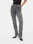 Spodnie damskie - Vero Moda Jeansy Tessa 10320583 Szary Straight Fit - miniaturka - grafika 1