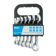 Klucze i nasadki - MEGA Klucze oczkowo-płaskie "krótkie" 6 sztuk, (10-17 mm) - miniaturka - grafika 1