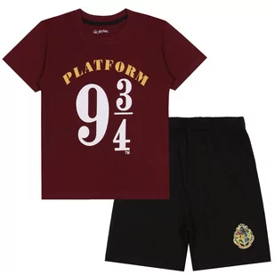 Harry Potter Platforma 9 3/4 Chłopięca piżama, letnia piżama dla chłopca, bordowo-czarna 11 lat 146 cm - Moda i Uroda OUTLET - miniaturka - grafika 1