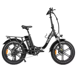Składany rower elektryczny Vitilan U7 2.0, grube opony 20*4,0 cali, silnik 750W, wyjmowana bateria litowa LG 48V 20Ah - czarny - Rowery elektryczne - miniaturka - grafika 1