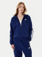 Bluzy damskie - adidas Bluza Essentials 3-Stripes JY3083 Niebieski Regular Fit - miniaturka - grafika 1