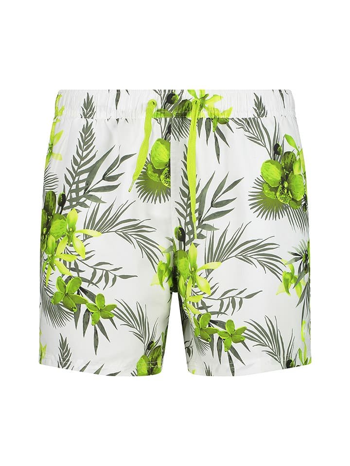 CMP Szorty kąpielowe w kolorze biało-zielonym