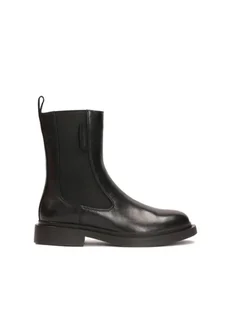 Klasyczne botki na płaskiej podeszwie z gumowymi panelami - Botki damskie - miniaturka - grafika 1