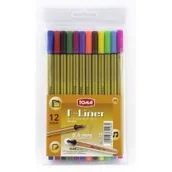 Artykuły biurowe - TOMA Cienkopis F-Liner 12 kolorów - miniaturka - grafika 1