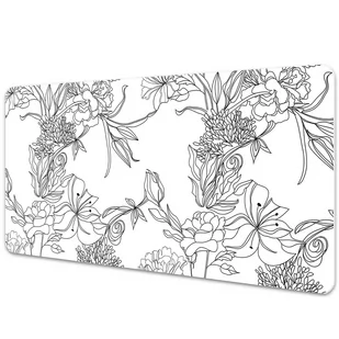 Mata ochronna na blat Czarno-biały kwiaty 90x45 cm - Obrusy i serwetki - miniaturka - grafika 1