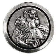 Akcesoria motoryzacyjne - Emblemat Naklejka Św. Krzysztof Metalowa Do Auta - miniaturka - grafika 1