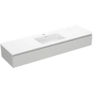 Szafki łazienkowe - Mexen Rivel szafka łazienkowa 160 cm z umywalką Otis, 1 szuflada, ryflowana , szara mat/biała mat - 91A20-16023-1-BF62-W18M01 - miniaturka - grafika 1