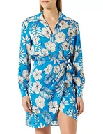 Sukienki - PINKO Damska sukienka żakardowa z nadrukiem, swobodna sukienka, TBN_turkusowa/masła/czarna, 34, Tbn_turkusowy/masłowy/czarny, 34 - miniaturka - grafika 1