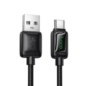 Kable USB - Kabel USB A do USB C Hoco 3A 1,2 m z LCD U146 czarny - miniaturka - grafika 1