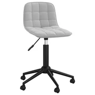Krzesła - vidaXL Obrotowe krzesła stołowe 2 szt. jasnoszare aksamitne 334117 - miniaturka - grafika 1