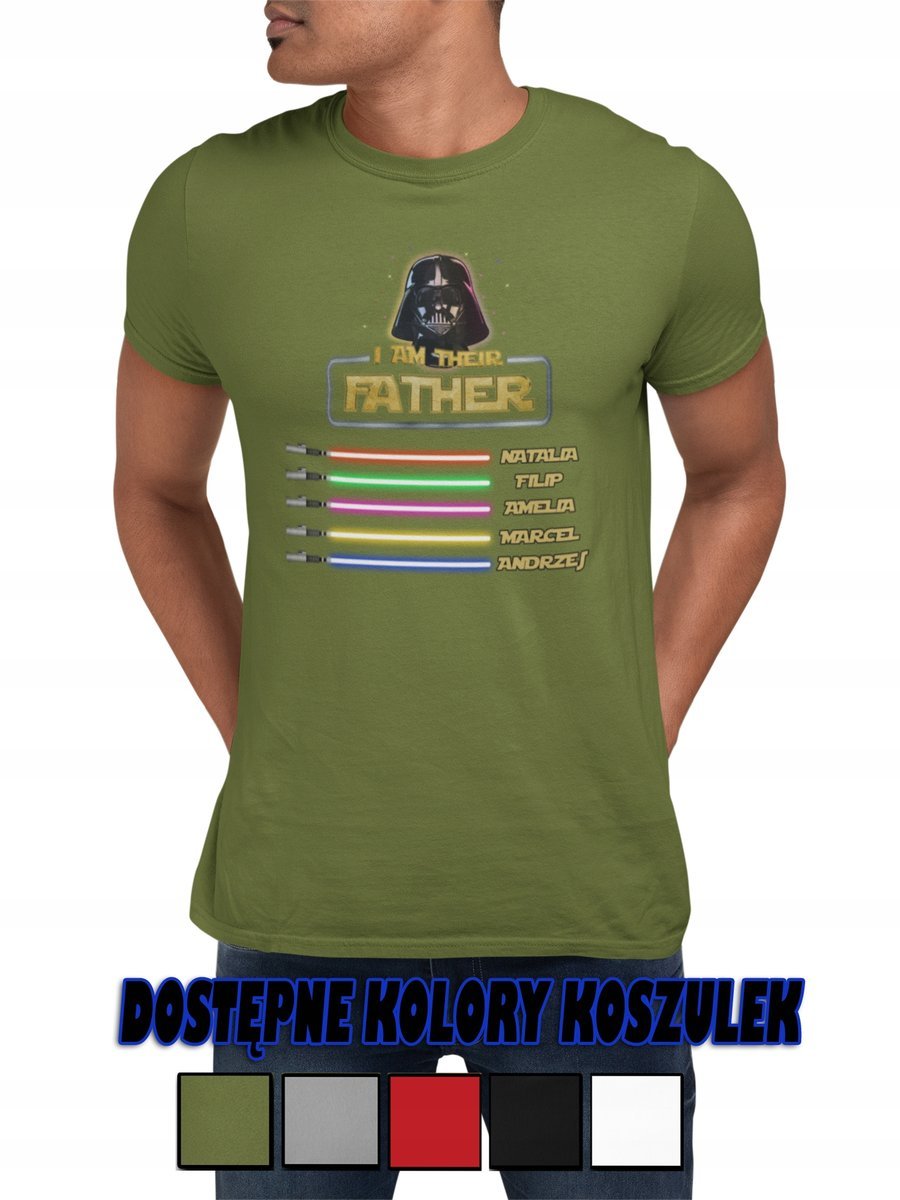 KOSZULKA BAWEŁNIANA MĘSKA T-SHIRT DZIEŃ TATY OKAZJE RÓŻNE WZORY PREZENT- XS