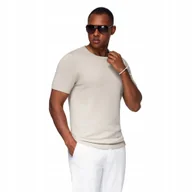 Koszulki męskie - Klasyczna koszulka męska ze ściągaczami jasnoszara V3 OM-TSCT-0252 r. S - miniaturka - grafika 1