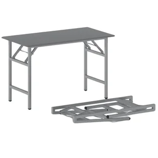 B2B Partner Stół konferencyjny FAST READY z srebrnoszarym stelażem, 1100 x 500 x 750 mm, antracyt 499248 - Stoły i stoliki do biura - miniaturka - grafika 1