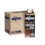 Napoje roślinne - Alpro Plant Protein Napój sojowy wysokobiałkowy o smaku czekoladowym Zgrzewka 8 x 750 ml - miniaturka - grafika 1