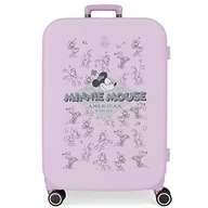 Walizki - Disney Minnie Happiness Walizka średniej wielkości Fioletowy 48x70x28 cms Twarde mocowanie ABS Wbudowany 79l 4,32 kg 4 Koła Podwójne, Fioletowy, Maleta mediana, średnia walizka - miniaturka - grafika 1