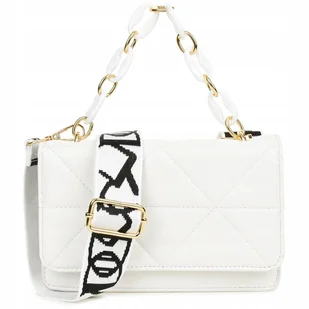 Torebka Damska Listonoszka Kopertówka Na Ramię Łańcuszek Ekoskóra Biała - Torebki damskie - miniaturka - grafika 1