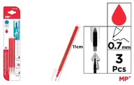 Długopisy - Wkłady do długopisów ścieralnych czerw. 0.7mm 3szt - MP Main Paper - miniaturka - grafika 1
