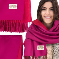 Apaszki i szaliki damskie - SZALIK SZAL DAMSKI ZIMOWY CIEPŁY DUŻY Elegancki Dwustronny Z Frędzlami - miniaturka - grafika 1