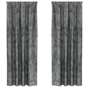 vidaXL zasłony welurowe 2 szt. z kieszeniami szare 260x140 cm - Zasłony - miniaturka - grafika 1