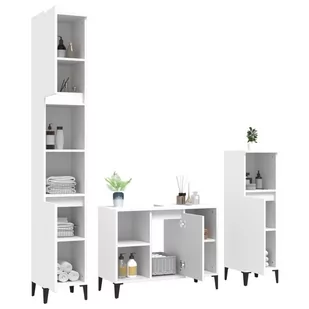 3-cz. zestaw mebli łazienkowych, biały, materiał drewnopochodny Lumarko! - Meble łazienkowe - miniaturka - grafika 4