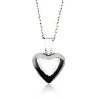 Naszyjniki - Naszyjnik srebrny 925 serce na łańcuszku typu ankier - miniaturka - grafika 1