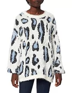 Swetry damskie - Urban Classics Damski sweter Ladies Leo Sweater z nadrukiem zwierzęcym, wielokolorowy (Abstract Leo 02246), L - miniaturka - grafika 1