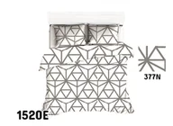 Pościel - Pościel 140x200 biała szara geometryczna - miniaturka - grafika 1