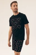 Piżamy męskie - Piżama męska Sweet czarna z sercem XXL - Opakowanie podarunkowe - miniaturka - grafika 1