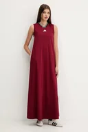 Sukienki - adidas sukienka House of Tiro kolor bordowy maxi prosta JX5160 - miniaturka - grafika 1