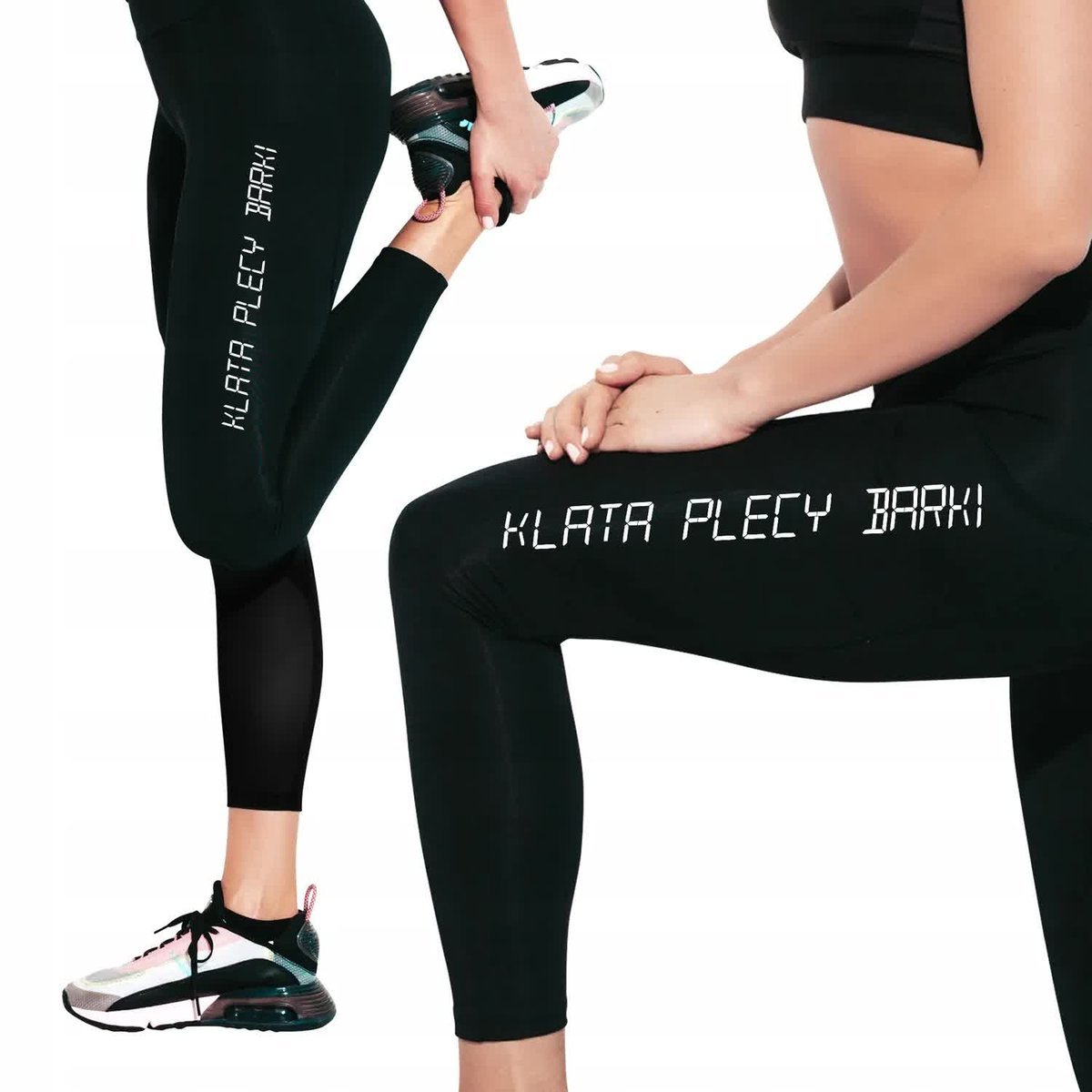 LEGGINSY Damskie Sportowe Czarne Różne WZORY L/XL