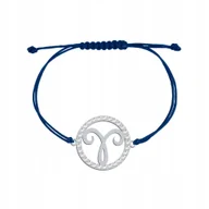 Bransoletki - Bransoletka ze Znakiem Zodiaku Baran na sznurku srebro925 DEDYKACJA GRATIS - miniaturka - grafika 1