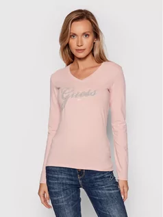 Bluzki damskie - Guess Bluzka Iradi W1BI01 J1311 Różowy Slim Fit - grafika 1