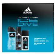 Kosmetyki do kąpieli - ADIDAS Zestaw prezentowy Ice Dive (Dezodorant naturalny spray 75ml+Dezodorant spray 150ml+Żel pod prysznic 3w1) - miniaturka - grafika 1