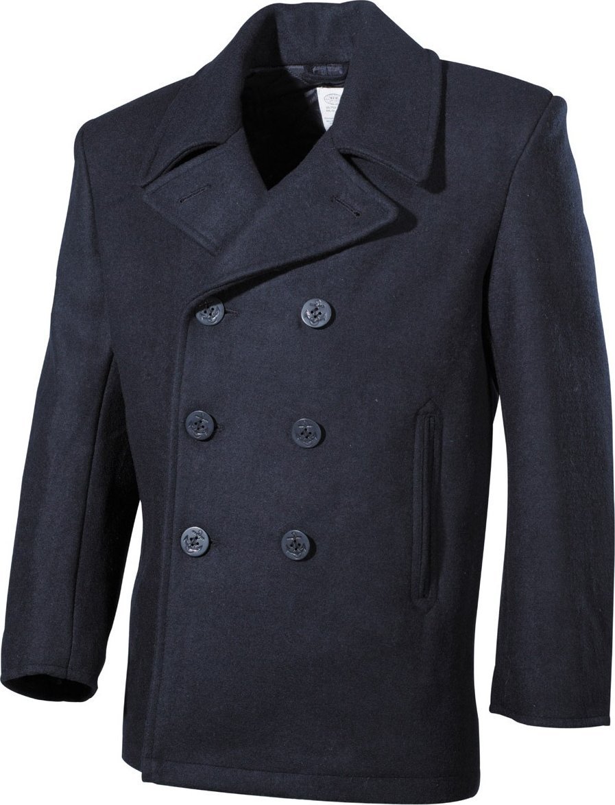 Kurtka męska MFH PŁASZCZ US PEA COAT NIEBIESKI S