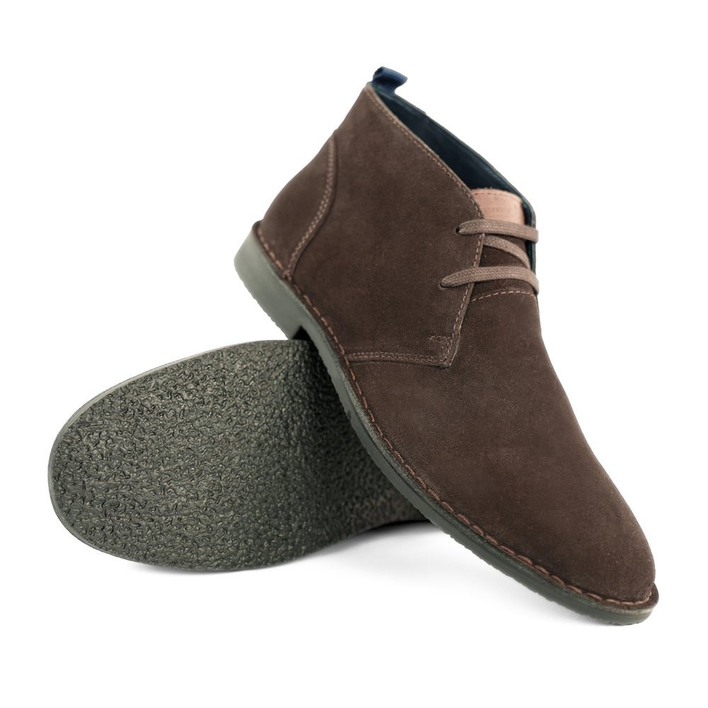 Buty męskie chukka ze skóry zamszowej, ciemny brąz, rozmiar 41