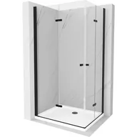 Kabiny prysznicowe - Mexen Lima Duo kabina prysznicowa składana 90x80 cm, transparent, czarna + brodzik Flat - miniaturka - grafika 1
