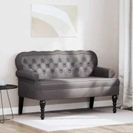 Fotele - vidaXL Fotel Chesterfield Szary 119.5 x 64.5 x 75 cm Skóra - miniaturka - grafika 1