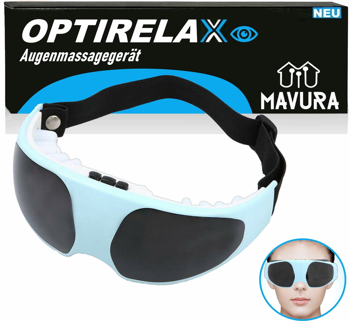 Elektryczny masażer do oczu OPTIRELAX Elektryczna maska na oczy 3D