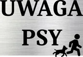 Tablice i flipcharty - Tabliczka aluminiowa na bramę UWAGA PSY 15x10 Nierdzewna - miniaturka - grafika 1