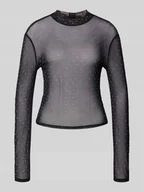 Bluzki damskie - Bluzka z długim rękawem o kroju slim fit z półprzezroczystego materiału model ‘SIVAL’ - miniaturka - grafika 1